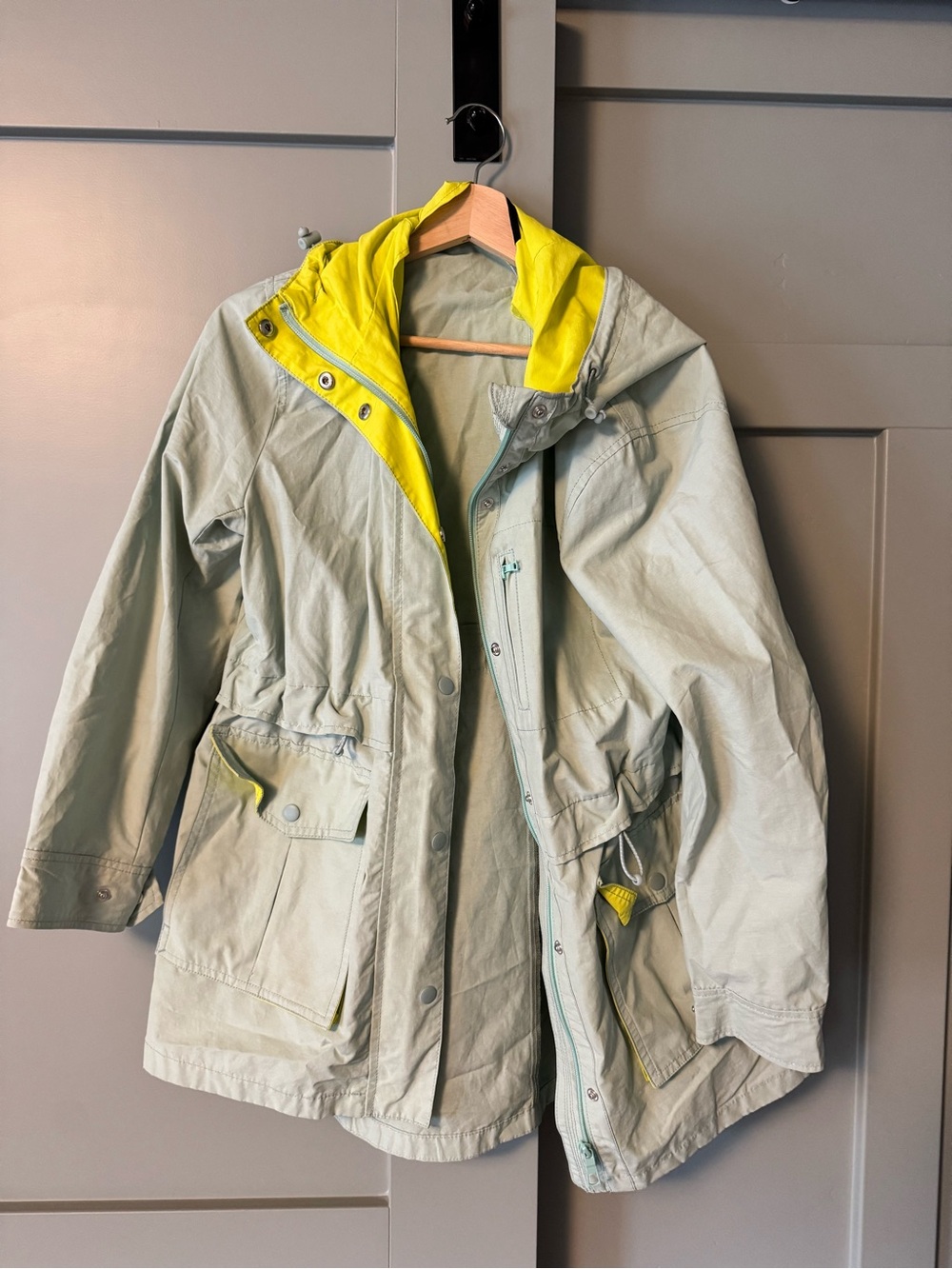 J. Crew Mint Green and lime Utility Jacket with Hood - Picture 5 of 8